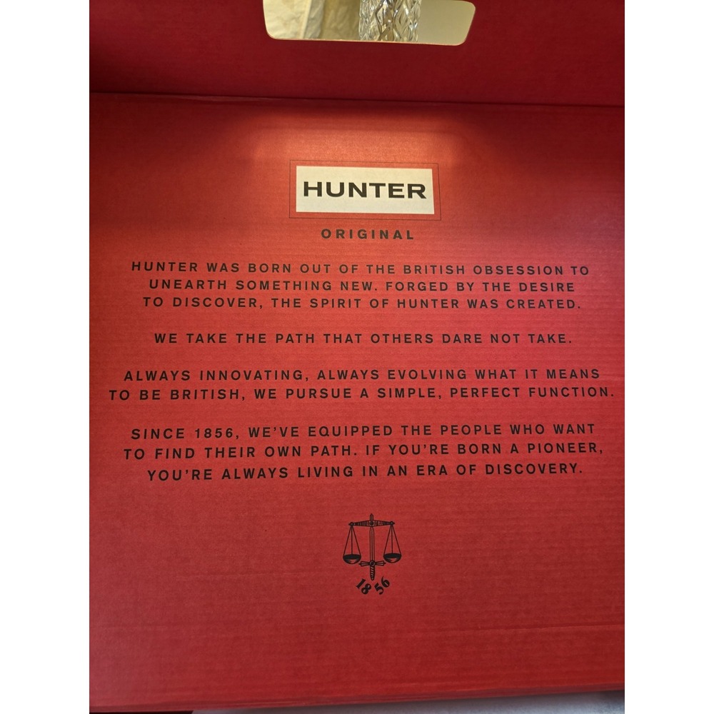 Hunter Org Wms Tall Rain Boots Melody Back Ad Gloss Rubber WP Wellies 9 NEW $190 - Picture 10 of 14